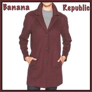 Banana Republic Overcoat/ maroon/ wine color new with tags